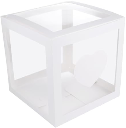 Baluue Geburtstags Ballonbox aus Hartfaser und Pvc Transparente Partydeko mit Hoher Reißfestigkeit Kompakte Geschenkbox für Feier und Gastgeschenke