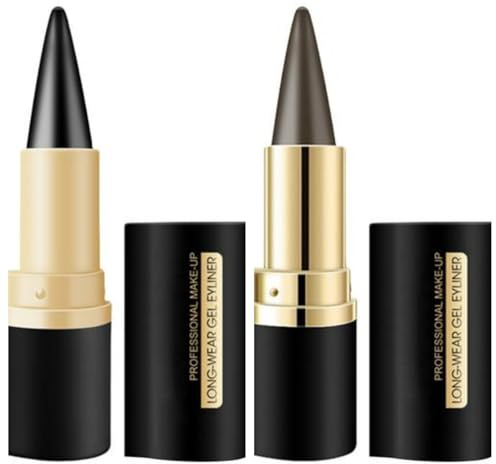 Kajalstift Schwarz, 2pcs Gel Eyeliner Wasserfest, Augen Make-up, Lápiz Delineador De Ojos Pigmentado Para Un Delineador De Ojos Ideal, Maquillaje Duradero Para Todos Los Días