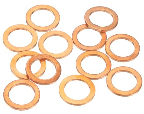 QUARKZMAN 12 Pezzi Per Fitting Idraulici Viti Dadi Riparazioni Elettroniche | 13x19x1.5mm Rondelle Metriche Piatte Di Tenuta In Rame Migliorate, Rondelle Piatte In Rame