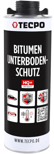 TECPO Unterbodenschutz Bitumen Schwarz 1 Liter UBS Saugdose Steinschlagschutz Korrosionsschutz Rostschutz Unterboden Auto Kfz Langzeit