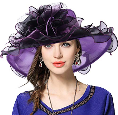 VECRY Damen Kirche Derby Kleid Fascinator Braut Mütze Britischer Tee Party Hochzeit Sonnenhüte