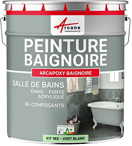 ARCANE INDUSTRIES Resina per la ristrutturazione della vasca e del lavandino piatto doccia smalto bagno - ARCAPOXY - 262-1 kg (fino a 3 m² in 2 strati) Verde bianco - RAL 6019