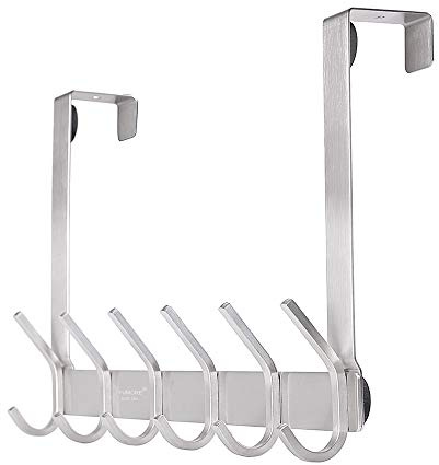 YUMORE Porte Manteau pour Porte 4,5 cm Patère porte à Suspendre Inox, Thick