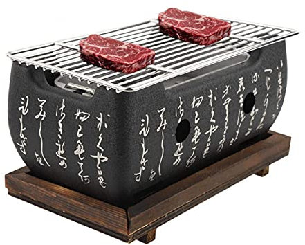 YRHH Grils Au Charbon De Bois, Gril De Table De Four À Charbon De Bois Rectangulaire avec Filet De Gril pour Usage Extérieur