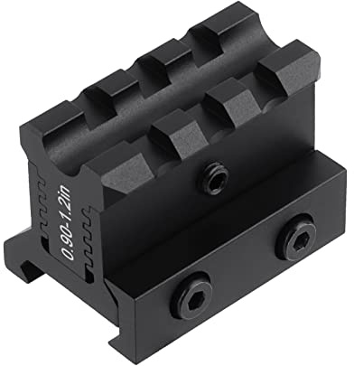 FOCUHUNTER Riser Mount Scope Mount Adapter Passend für 20 mm Picatinny/Weaver-Schienen 0,9–1,2 Zoll höhenverstellbares 3-Schlitz-Montagezubehör für Outdoor-Sportarten