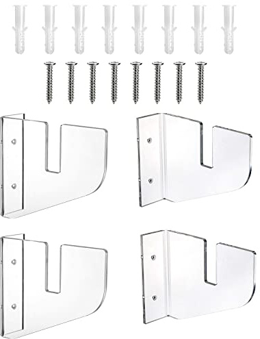 Frcctre Skateboard-Wandhalterung, Acryl-Display-Racks, Ständer, Aufbewahrung, Aufhänger für Longboard, Snowboards, Wasserski, 4 Stück