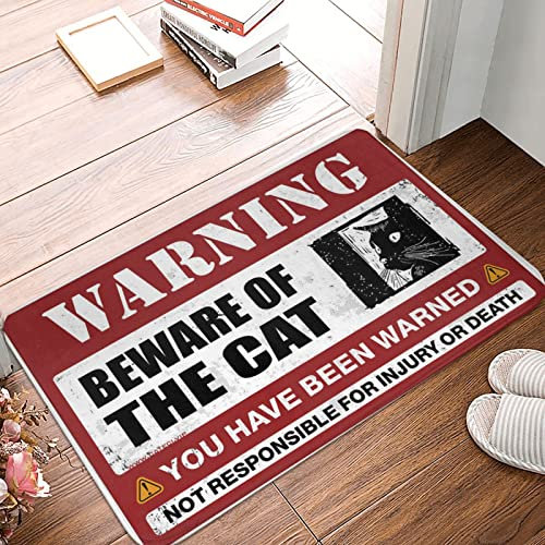 Décor de bar extérieur Beware of Cat paillasson personnalisé tapis de bienvenue porche avant décoration d'automne (taille : 50 x 80 cm)