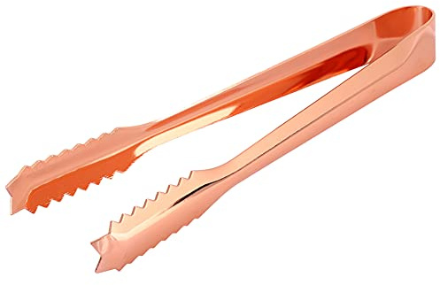 Pince à glaçons en acier inoxydable or rose, pince à glaçons en acier inoxydable pour langue de cuisine et pince à glaçons 18 cm
