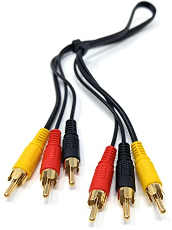 Drut Cavo Jack Triplo Jack fono Maschio da 3 RCA a 3 RCA Corto da 50 cm Cavo Audio Video Composito AV da 1,6 Piedi