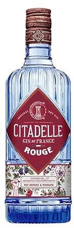 CITADELLE Gin - Rouge - Distilled Dry Gin - Origine : France/Poitou-Charentes - Notes de Fruits Rouges & Rhubarbe - A servir pur ou en cocktail - 41,7% Alcool - 70 cl