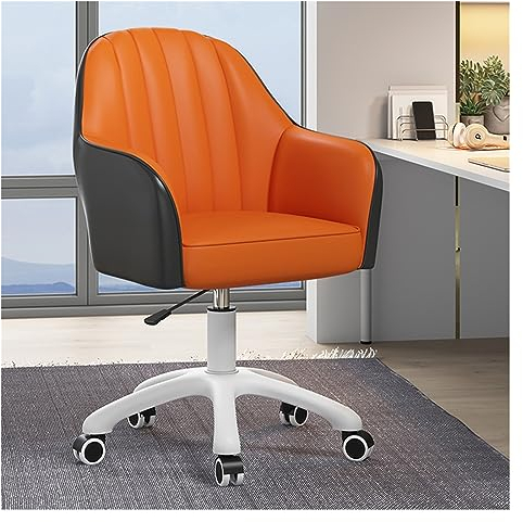 Schreibtischstuhl, PU-Ledersessel, gepolstert, for Zuhause, Büro, Wohnzimmer, 360° drehbar, Wannenstuhl, Arbeitsstuhl mit Rollen, verstellbare Heim-Waschtischstühle, moderne gepolsterte Lounge-Stühle