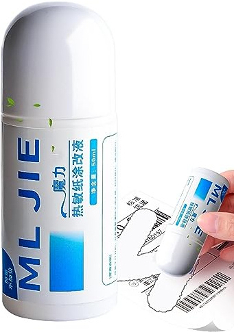 Kasmole Thermal Paper Data Protection Fluid,Data Correction Fluid with No Traces | Fault Information Secrete Message Remover for Identity, Social Security Number, Shipping Address