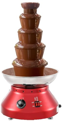 Fuente de chocolate eléctrica, torre comercial de fondue de chocolate caliente de 3000 ml, máquina calentadora de fusión de chocolate de acero inoxidable de gran capacidad de 5 niveles y 7 libras