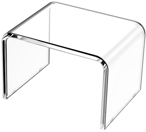 Acrylic Non-Slip Step Stool, 12.6 Inches Acrylic Small Step Stool, Toilet Stool, Plant Stand, Footstool, Display Rack