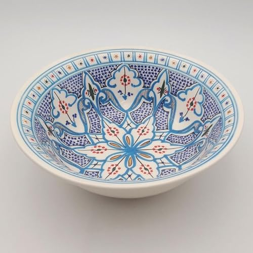 Marokkanische Salatschüssel, Türkis, Durchmesser 30 cm