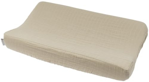 Meyco Baby Wickelauflagenbezug 50x70cm Musselin Spannlaken Sand | 100% Baumwolle -Wickelunterlage - Oeko Tex zertifiziert - kuschelig weich & hautfreundlich - waschbar & trocknergeeignet