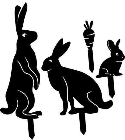Milisten 4pièces Piquets Décoratifs Acrylique Pour Jardin Animaux De Pâques Forme De Lapin Pour Décoration De Pelouse Jardin