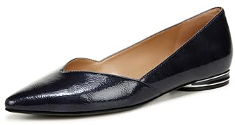 Naturalizer Womens Havana Pointed Toe Slip On Dress Ballet Flat Midnight Blue Patent 10 W