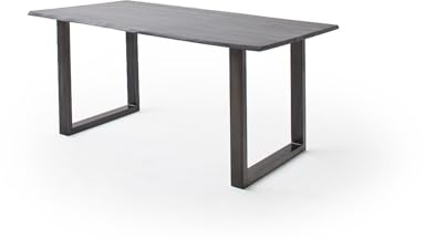 möbelando Baumkantentisch >Calabria< in Akazie grau/antik - 180x76,5x90 (BxHxT)