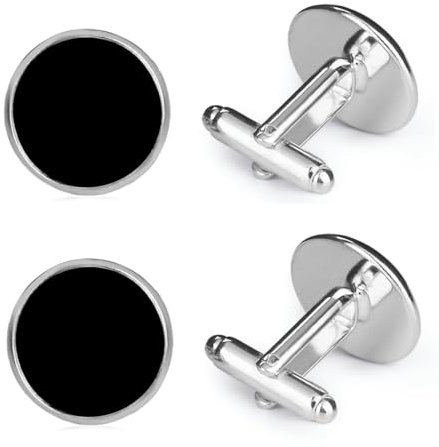AOEVUIR 4 Pcs Manschettenknöpfe Herren Manchettenknoepfe Klassische Edelstahl Cufflinks for Men Schwarz Cufflinks für Herren Männer Hochzeit Business Hemd