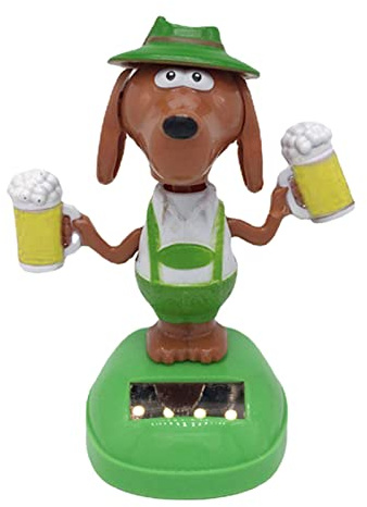 Solar Wackelfigur Hund, Solarbetriebene Wackelhund, Niedliches Solar Tanzende Hund Wackelfigur Spielzeug für Auto Armaturenbrett Zuhause Büro Schreibtisch Dekoration, Geschenk für Fahrer Kinder