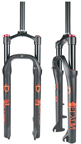 Snowbike-Gabel 20/26 Zoll 4,0-Zoll-Reifen Fatbike-Luftfedergabel Federweg 100 mm Scheibenbremse 1-1/8 Zoll gerades Rohr Fahrrad-Vorderradgabel für ATV/Strandbike/Mountainbike