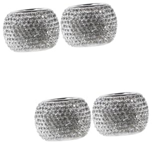 Mobestech 4stücke Rhinestone Kopfstützen Dekorative Ringe Für Auto Glänzende Innendekoration Für Kfz-kopfstützen Geeignet Für Hochzeiten Und Feste