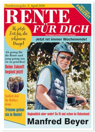Herz & Heim® XXL Klappkarte -Zeitung zur Rente- mit Foto und Name (Rente für Dich)