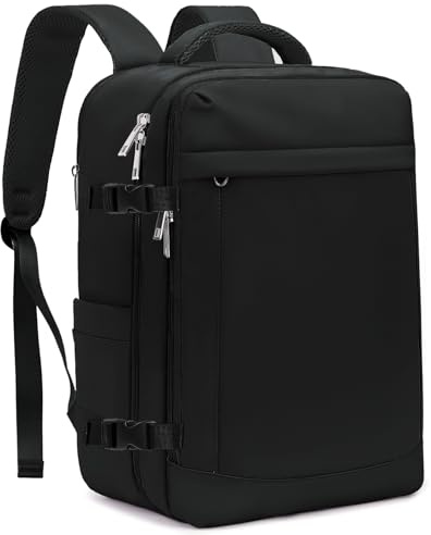 Yankony Zaino Easyjet 45x36x20 Bagaglio a Mano Easyjet 45x36x20 Zaino da Viaggio Aereo 30L Borsa da Cabina per Donna Uomo 15.3 Pollici Porta PC Portatili con Tasca Antifurto per Scuola Lavoro Affari