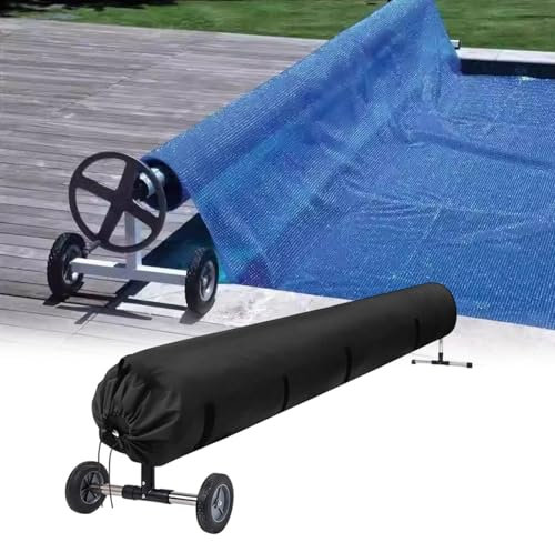 Pool Solar Blanket Reel Cover, Waterproof Open Air Swimming Pool Roll Cover Protector, Ground Swimming Pools Cover, 16/18/20FT Solar Cover Reel For Pool