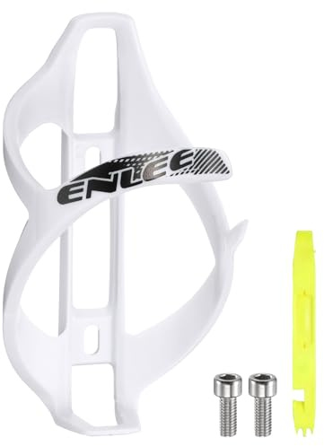 sourcing map Bicycle Water Bottle Holder Lightweight Universal Bike Bottle Cages Cycling Cup Holder with Tire Lever for MTB Mountain Road Gravel, White/Yellow