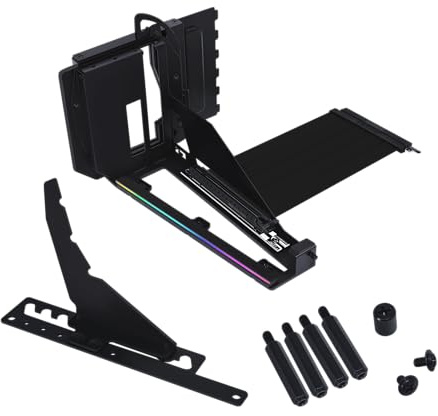Lian Li ATX PC Case Multi-Directional 4 Slots Vertical GPU Kit V3 - Premium Gen 5 Riser Cable PCI-E 5.0 x16-155mm, PCIe 3.0/4.0 Compatible, Adjustable Position - (VG4v3 Black)