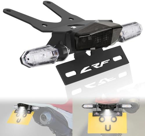 Compatible with CRF250L CRF 250L RALLY 2013-2020 CRF250RL 2017-2019 Rear Fender Eliminator Kit Rear Tail Tidy License Plate Frame Holder Bracket LED Tail Brake Light LED Indicator Turn Signal; Smoke