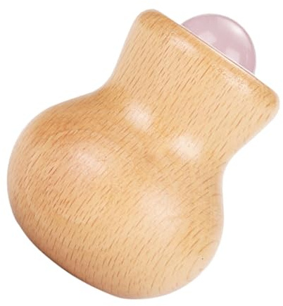 ERINGOGO Jade Gesichtsroller Mit Holzgriff Tragbarer Kühlender Massage Roller Für Augen Gesicht Und Körper Vielseitiges Entspannungsgerät Für Zuhause Und Reisen