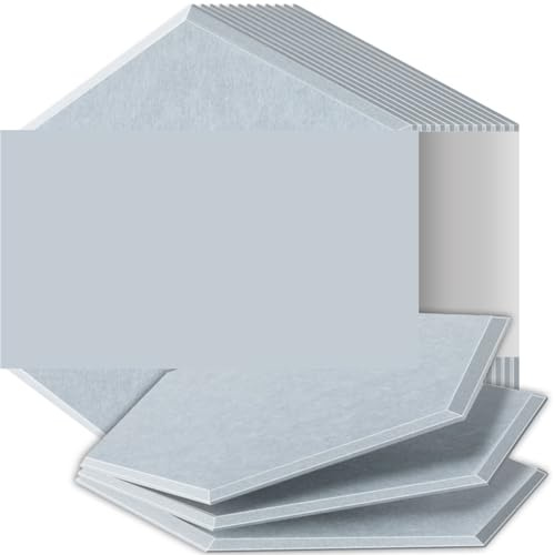Panneaux Acoustiques Hexagonaux Panneaux insonorisants haute densité résistants aux flammes absorbant le bruit éliminant les échos(27 Smo Gray,18 Pcs,1.2cm Medium Density)
