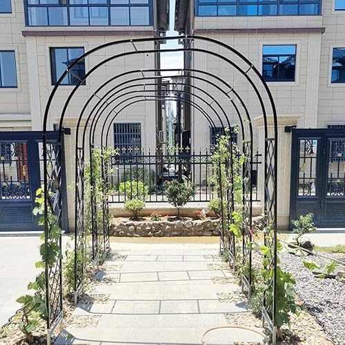 JTSMJQIE Arche de jardin en métal galvanisé antirouille pour décoration de mariage en fer forgé avec bases