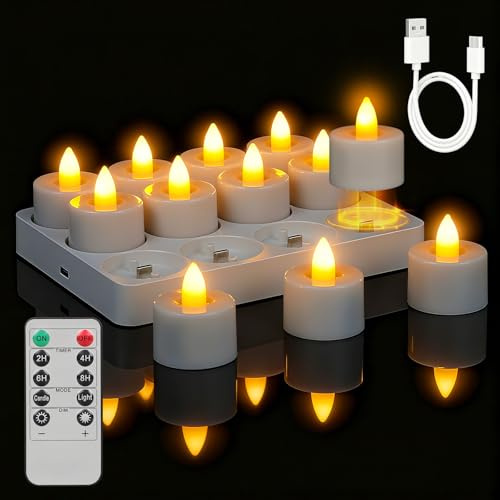 ropelux Wiederaufladbare Teelichter (11) (12 Pack- Charge Station)