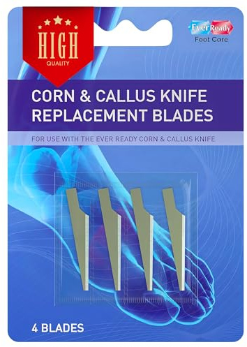 Corn & Callus Trimmer Refills (4 Pack) - Precision Carbon Steel Blades for Feet Hard Skin Remover, Corn Remover & Callus Care - Compatible with Boots Trimmer