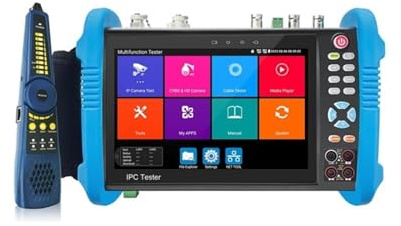 Tester per cavi, Tester for telecamere CCTV IP 8K con touchscreen da 7 pollici, POE, AHD, CVI, TVI, strumento di test ingresso HDMI e VGA, tracciamento cavi,per la casa