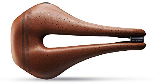 Selle Italia NOVUS Boost Gravel Heritage TI 316 Superflow - Sella Bici Gravel Heritage, Imbottitura Extra, Foro Superflow, Stile Vintage Epoca - Taglia S3, Marrone