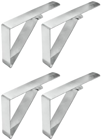 Trimming Shop Puissant Nappe Clips,Réglable Métal Housse Pinces, Flexible Étuis pour Maison, Pique-Nique, Fêtes, Marriage, Extérieur et Intérieur Usage, Acier Inoxydable, 4pcs - Uni