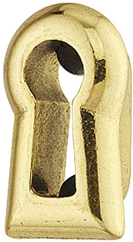 Gedotec Brass Key Socket Plate - Antique H7415 | Polished Shiny Rosette for Embedding | Cabinet Doors & Furniture Attachment | 1 Piece