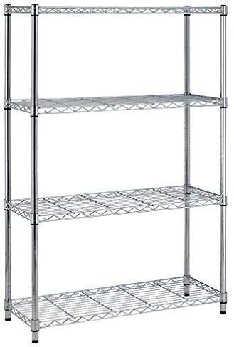BestOffice | 4-Tier Wire Storage Shelves | 36x14x54 | Chrome | with Adjustable Racks | Heavy-Duty Metal Shelf, Holds Upto 1000 lbs | No-Tool Assembly | Ideal for Home & Garage Shelving