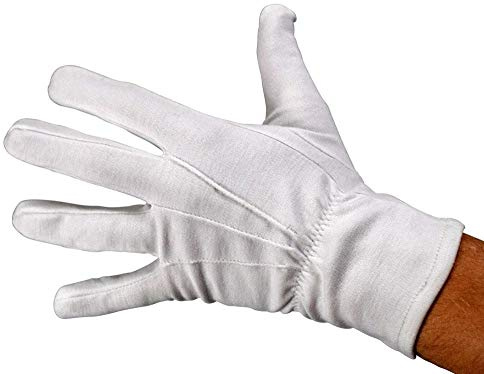 Deitert Premium Baumwollhandschuhe weiß - ohne Druckknopf