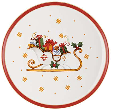 KASANOVA Piatto panettone Slitta in Porcellana, 31 cm