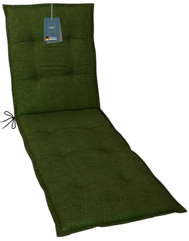 LILENO HOME Sonnenliege Auflage [1er Set - Rollliege] in Grün - Perfekt für Strandliege und Gartenliege - Polster für Gartenliege (190x60x6cm)