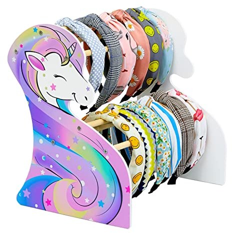 Basumee Doppelschicht Haarreif-Ständer Haarbänderhalter Organizer Abnehmbarer Kopfbügel für Mädchen,Haar-Schmuck-Display