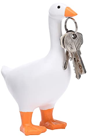 BestAlice Magnetische Gänse-Schlüsselhalter, niedliche Gänse-Schlüsselaufbewahrung, Heimdekoration, Kawaii-Harz-Enten-Statue, Schlüsselaufbewahrung, magnetischer Werkzeughalter, Gelb