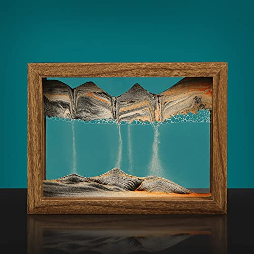 Peinture De Sable Qui Coule, Image D'art De Sable En Mouvement Verre Rond 3D Paysage De Sable De La Mer Profonde En Mouvement, Lampe Sable Mouvant Paysage Naturel Sablier 3D, Sablier Deco ( Color : Bl