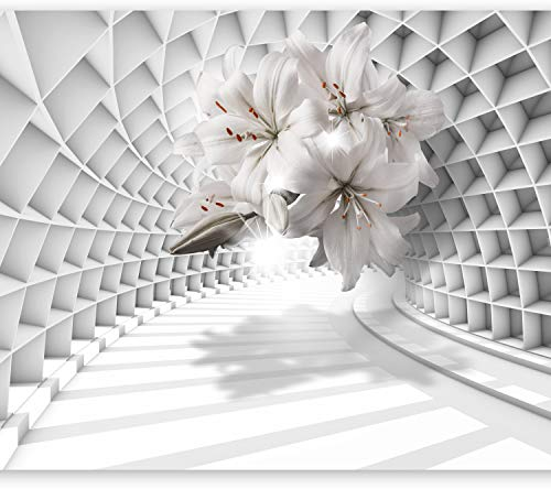 murando Fototapete Premium-Vlies 3D Optik 100x70cm Foto Tapete Schlafzimmer Wohnzimmer Vliestapete XXL Wandtapete Motivtapeten Bildtapete 3d Effekt Wand Dekoration Flur Blumen Lilien b-C-0206-a-a